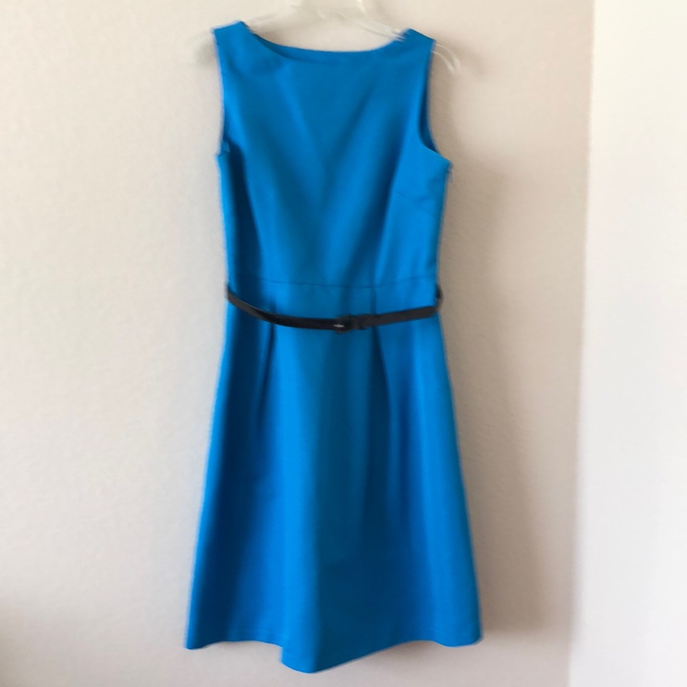 Turquoise box pleat dress
